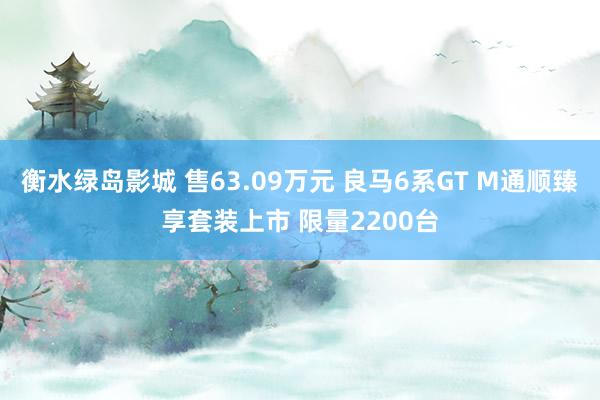 衡水绿岛影城 售63.09万元 良马6系GT M通顺臻享套装上市 限量2200台