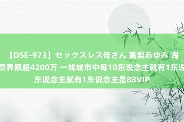 【DSE-973】セックスレス母さん 高梨あゆみ 淘宝：88VIP会员界限超4200万 一线城市中每10东说念主就有1东说念主是88VIP