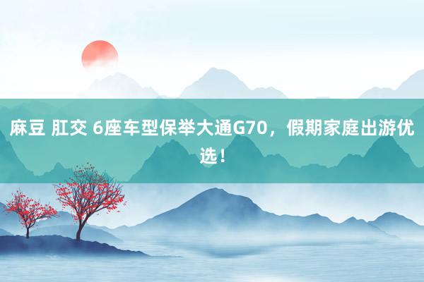 麻豆 肛交 6座车型保举大通G70，假期家庭出游优选！