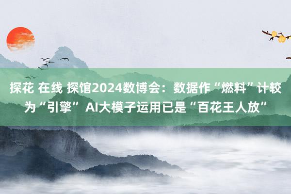 探花 在线 探馆2024数博会：数据作“燃料”计较为“引擎” AI大模子运用已是“百花王人放”