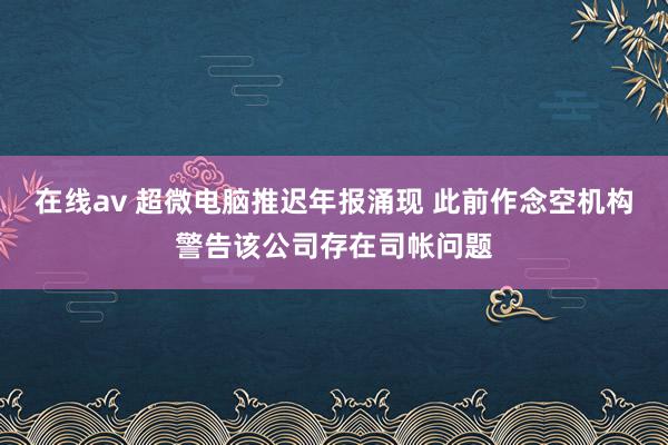 在线av 超微电脑推迟年报涌现 此前作念空机构警告该公司存在司帐问题