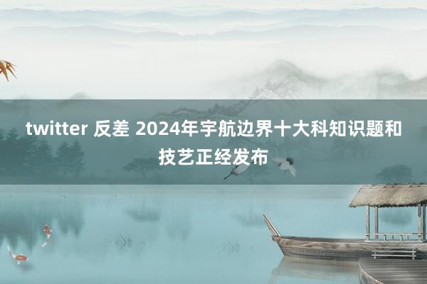 twitter 反差 2024年宇航边界十大科知识题和技艺正经发布