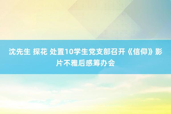 沈先生 探花 处置10学生党支部召开《信仰》影片不雅后感筹办会